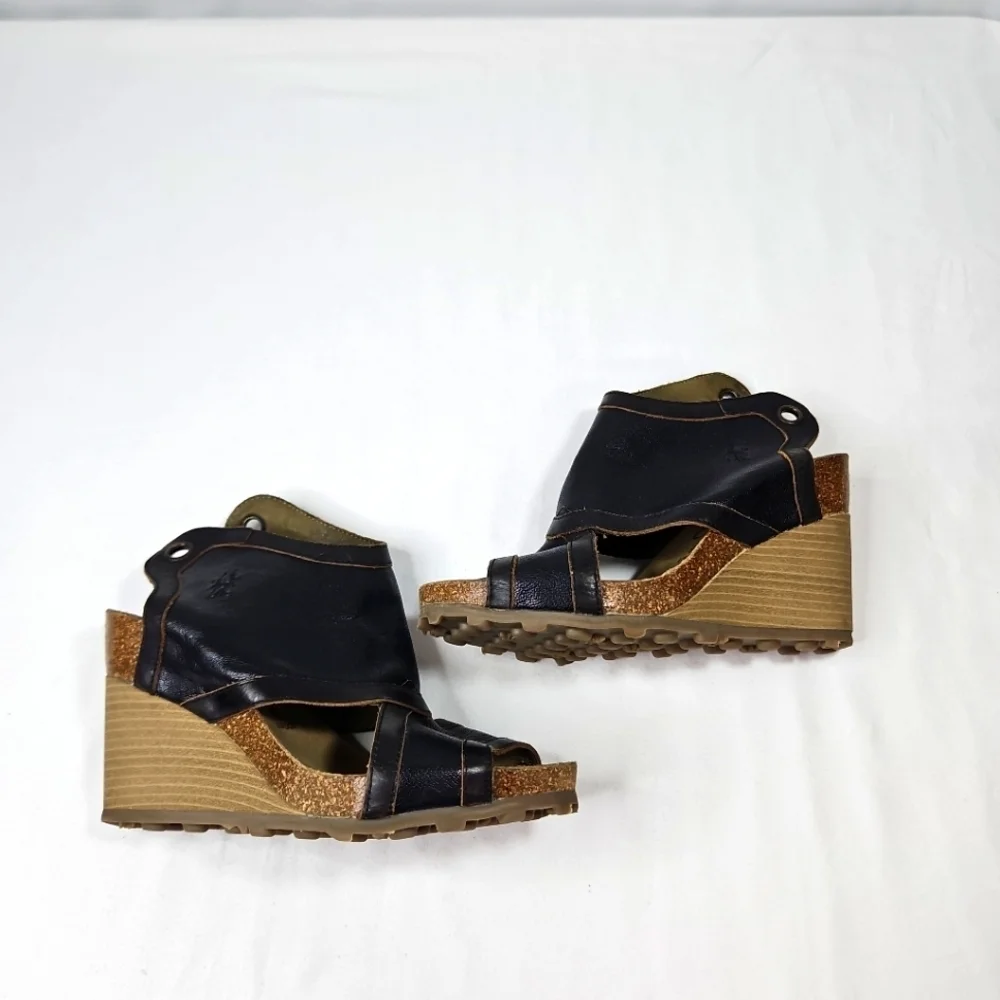 Fly London Adye Wedge Sandals Size 38